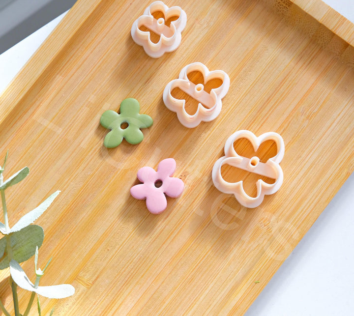 Floral Polymer Clay Cutter: DIY Flower Earrings, Cookie Fondant Tool