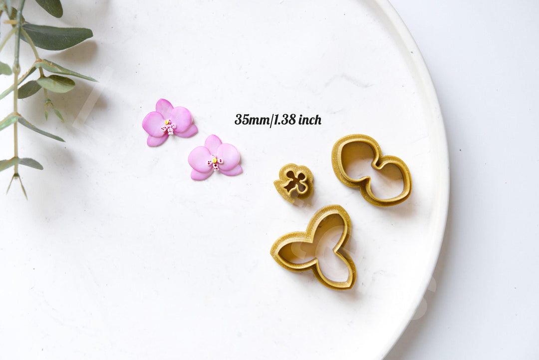 Orchid Flower Clay Cutter Set (3pc): Polymer Clay Earring Cutters, Floral Shape Clay Tools for Jewelry & DIY Earrings Making