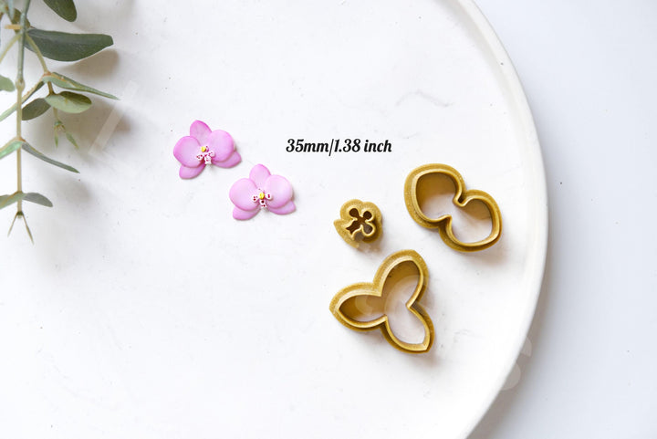 Orchid Flower Clay Cutter Set (3pc): Polymer Clay Earring Cutters, Floral Shape Clay Tools for Jewelry & DIY Earrings Making