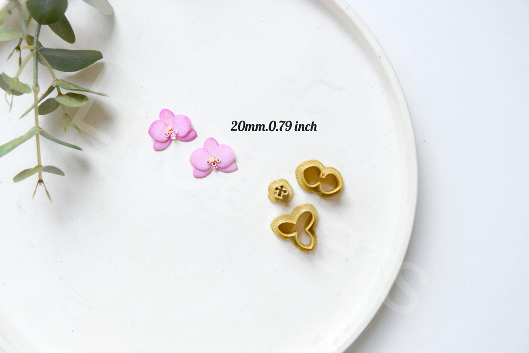 Orchid Flower Clay Cutter Set (3pc): Polymer Clay Earring Cutters, Floral Shape Clay Tools for Jewelry & DIY Earrings Making