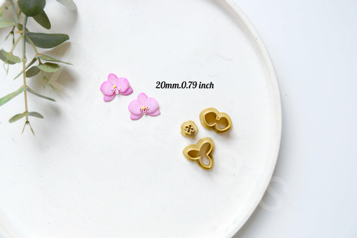 Orchid Flower Clay Cutter Set (3pc): Polymer Clay Earring Cutters, Floral Shape Clay Tools for Jewelry & DIY Earrings Making