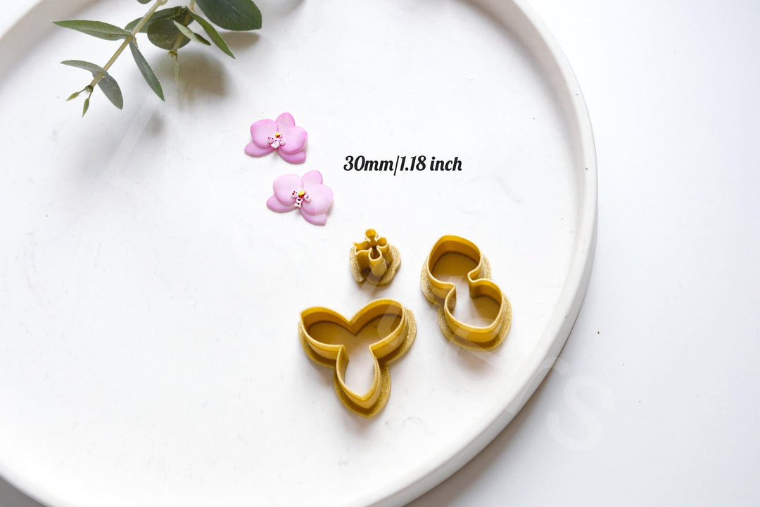 Orchid Flower Clay Cutter Set (3pc): Polymer Clay Earring Cutters, Floral Shape Clay Tools for Jewelry & DIY Earrings Making
