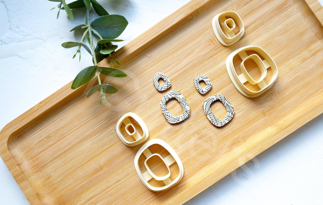 Geometric Polymer Clay Cutters: Circle, Rhombus, Arch (4pc)