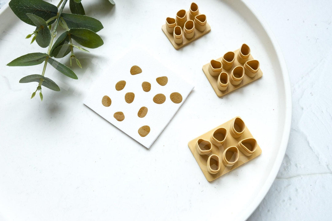 Cow Print Clay Cutter: Organic Texture Stamp, Earring Making
