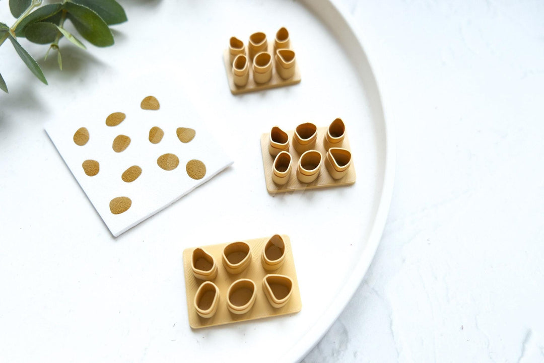 Cow Print Clay Cutter: Organic Texture Stamp, Earring Making