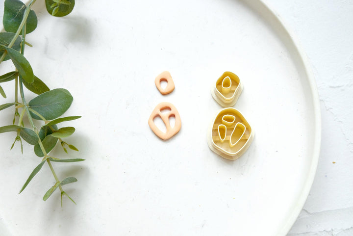 Boho Polymer Clay Earring Cutters: Organic Shape Set (2pc)