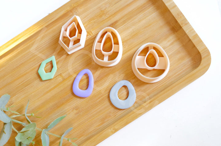 Organic Shape Polymer Clay Cutters: Boho Earring, Hair Clip (3pc)