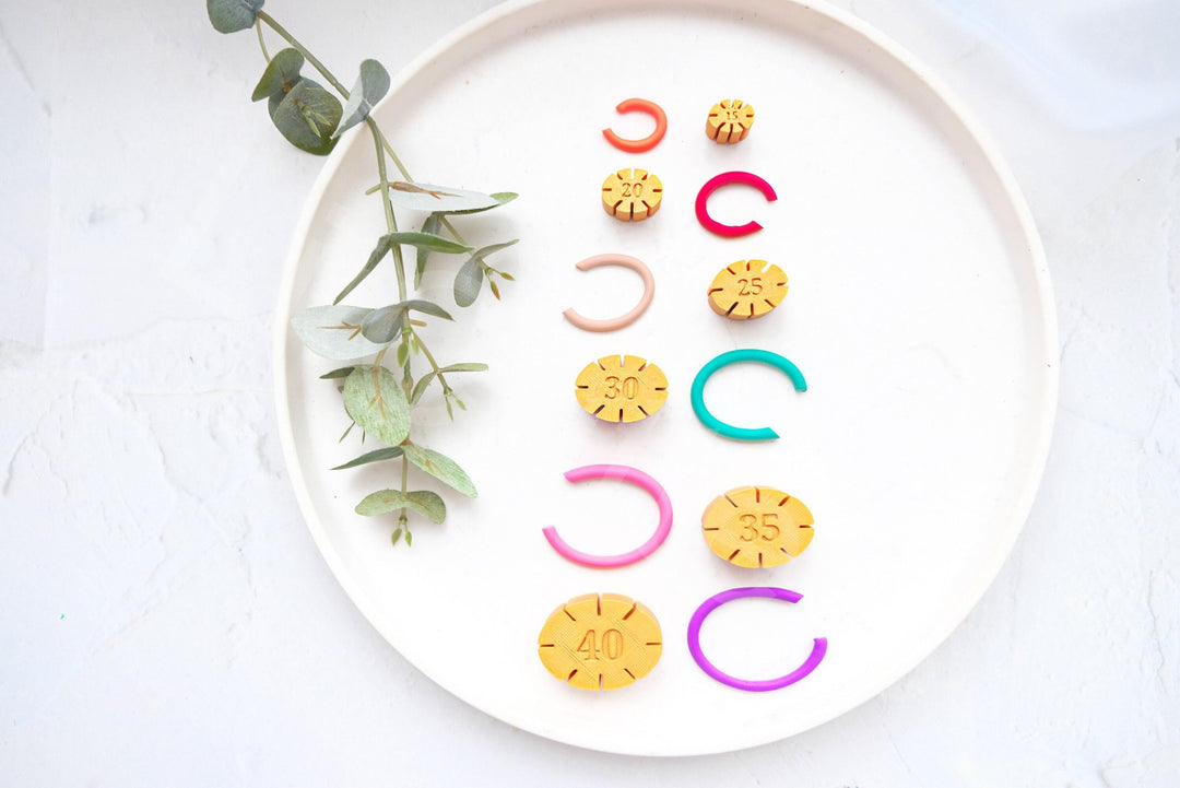 Oval Hoop Earring Guide: Polymer Clay Tool, Clay Stamp