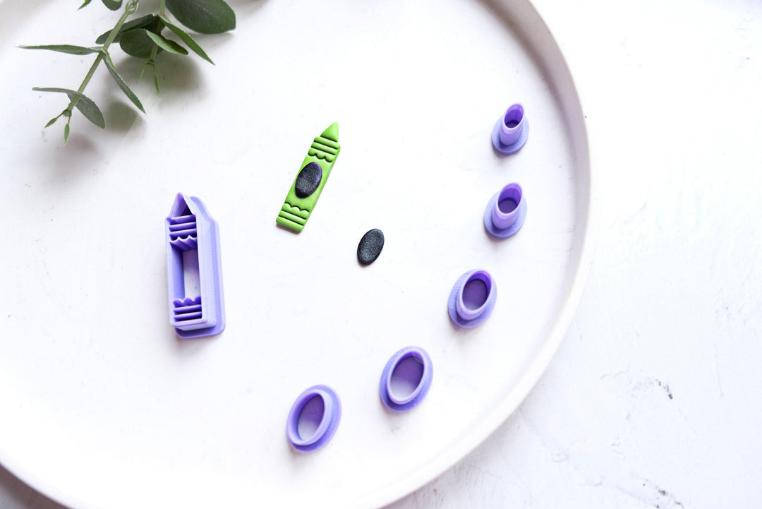 Oval Polymer Clay Cutter Set – Crayon Shape Clay Cutters for Kids, 3D Printed Clay Earring Cutters, Polymer Clay Jewelry Making Tools