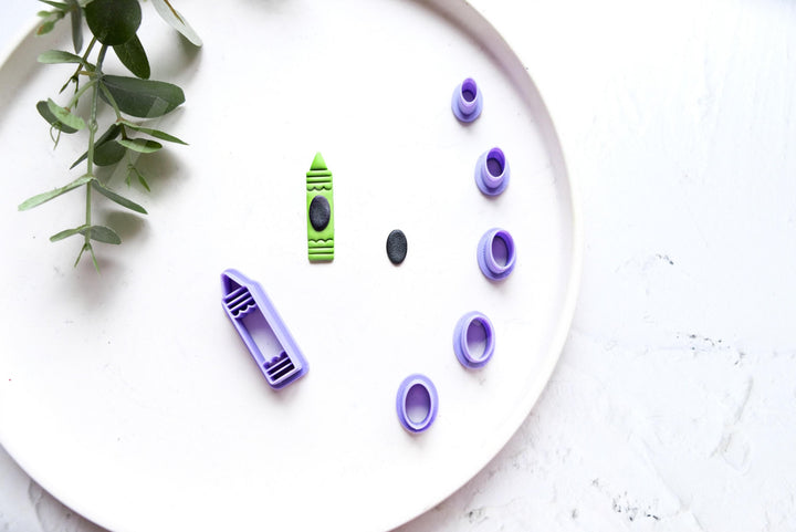 Oval Polymer Clay Cutter Set – Crayon Shape Clay Cutters for Kids, 3D Printed Clay Earring Cutters, Polymer Clay Jewelry Making Tools