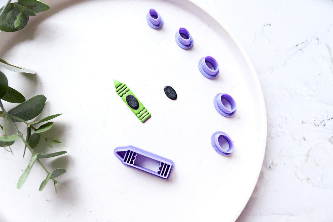 Oval Polymer Clay Cutter Set – Crayon Shape Clay Cutters for Kids, 3D Printed Clay Earring Cutters, Polymer Clay Jewelry Making Tools