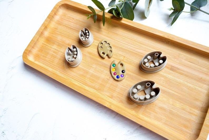 Paint Palette Clay Cutter Set for Polymer Clay | Artist Earring Supplies | Jewelry Making Tools | Acrylic Clay Cutters for Earrings