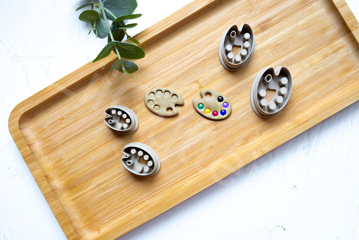 Paint Palette Clay Cutter Set for Polymer Clay | Artist Earring Supplies | Jewelry Making Tools | Acrylic Clay Cutters for Earrings