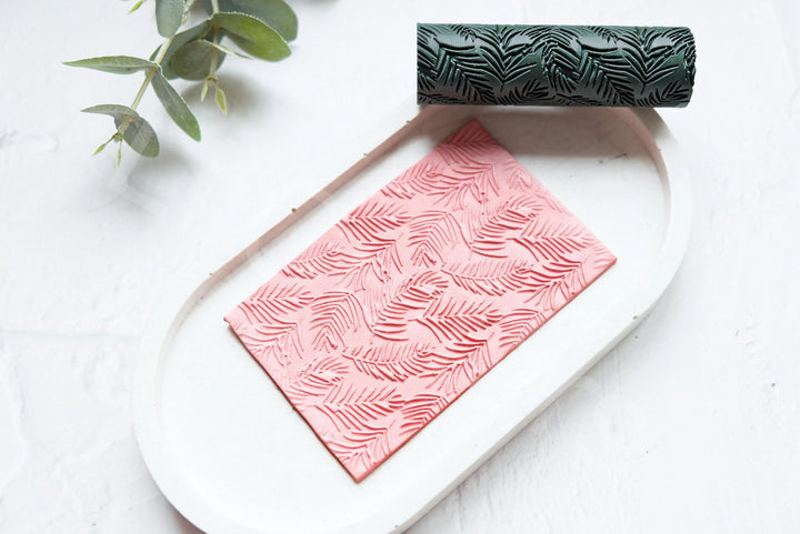Palm Leaf Clay Texture Roller: Polymer Clay Tool