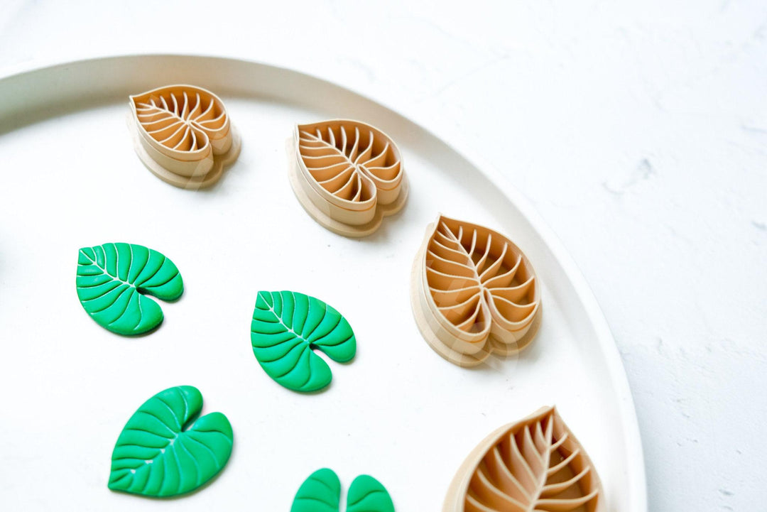 Philodendron Leaf Clay Cutter: Embossed Botanical Earring Tool