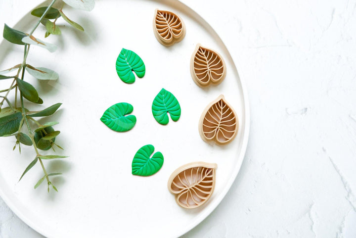 Philodendron Leaf Clay Cutter: Embossed Botanical Earring Tool