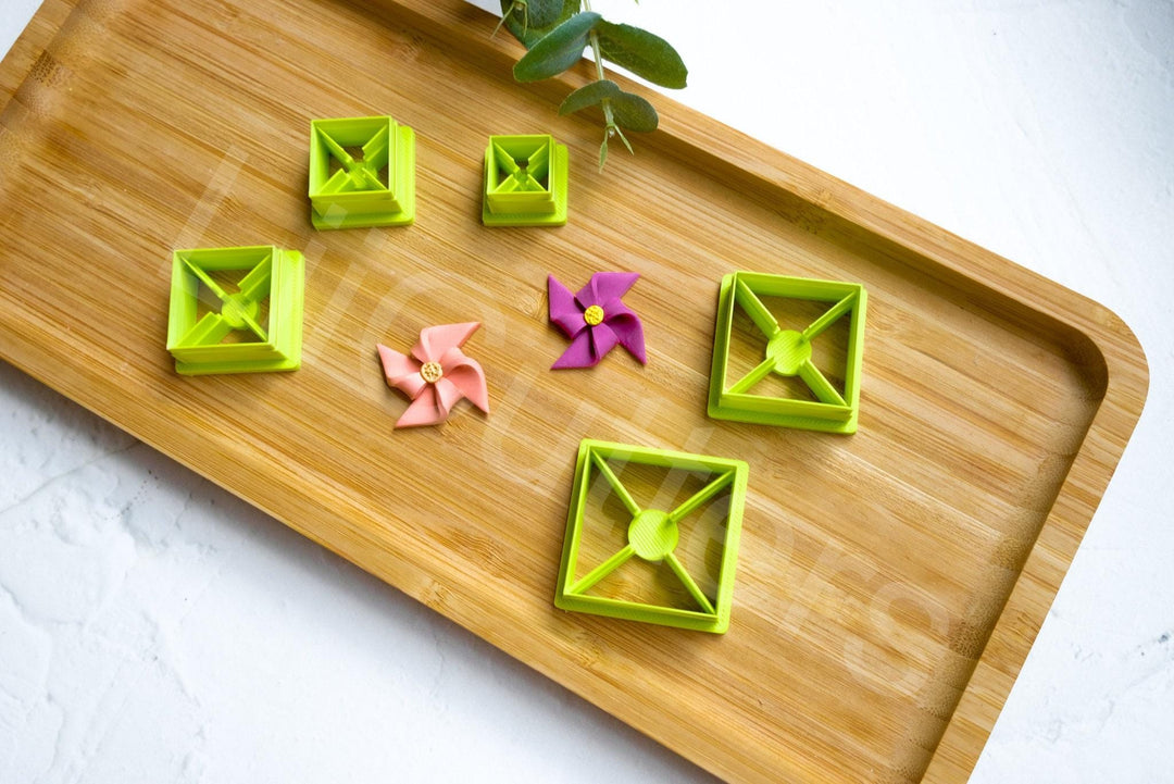 Pinwheel Polymer Clay Cutter Set: 3D Printed Jewelry Making Tools