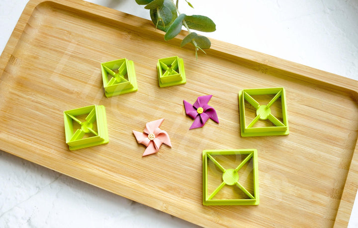 Pinwheel Polymer Clay Cutter Set: 3D Printed Jewelry Making Tools