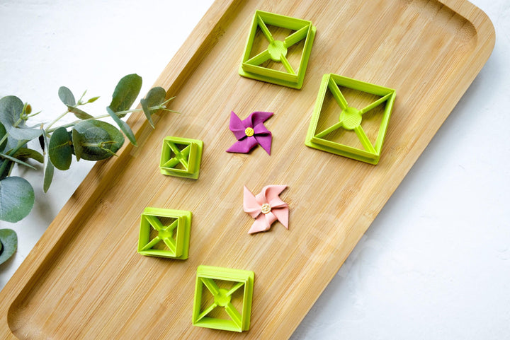 Pinwheel Polymer Clay Cutter Set: 3D Printed Jewelry Making Tools