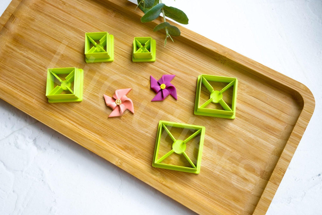 Pinwheel Polymer Clay Cutter Set: 3D Printed Jewelry Making Tools