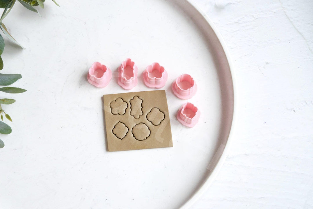 Flower Stud Polymer Clay Cutters: Geometric Shapes (5pc)