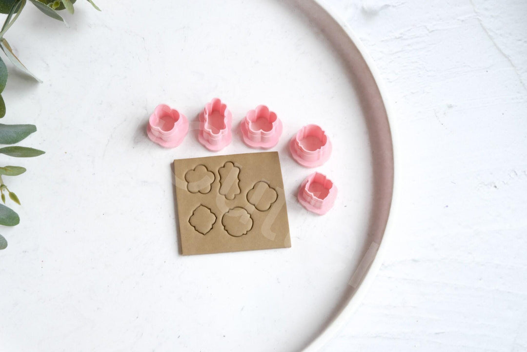 Flower Stud Polymer Clay Cutters: Geometric Shapes (5pc)