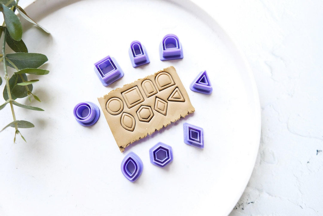 Geometric Clay Cutters: Mini Stud Earring Shapes (8pc)