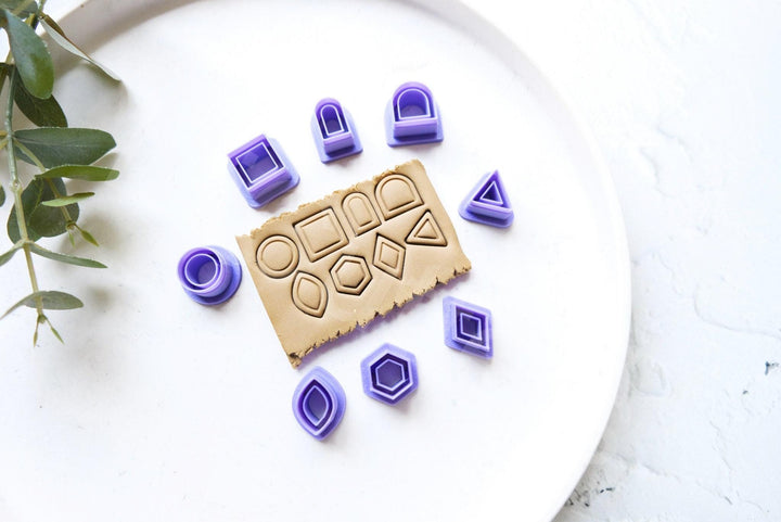 Geometric Clay Cutters: Mini Stud Earring Shapes (8pc)