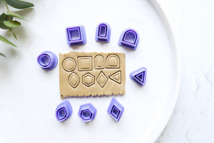 Geometric Clay Cutters: Mini Stud Earring Shapes (8pc)