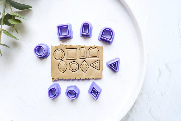 Geometric Clay Cutters: Mini Stud Earring Shapes (8pc)