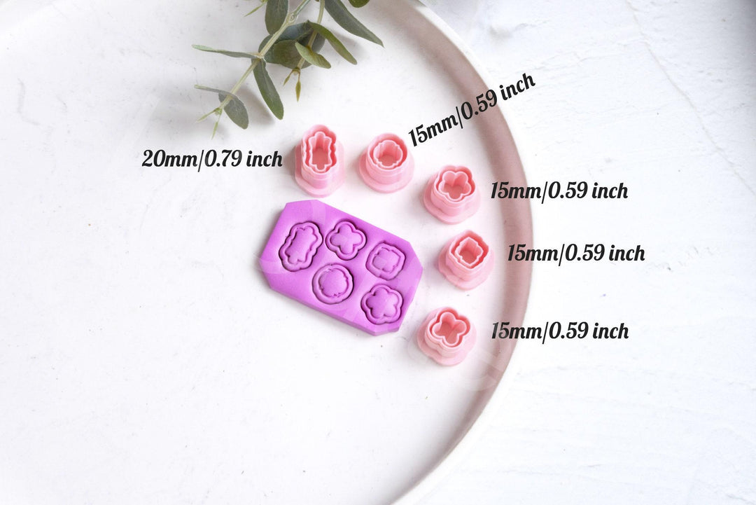 Geometric Polymer Clay Cutters: Stud Earring DIY, Mini Shapes (15-20mm)