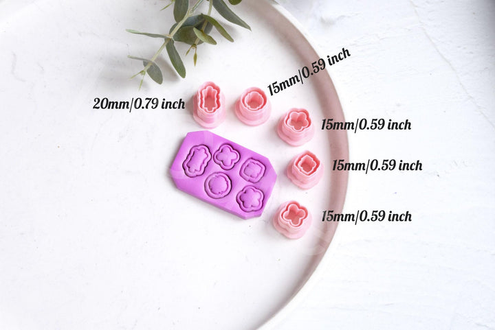Geometric Polymer Clay Cutters: Stud Earring DIY, Mini Shapes (15-20mm)