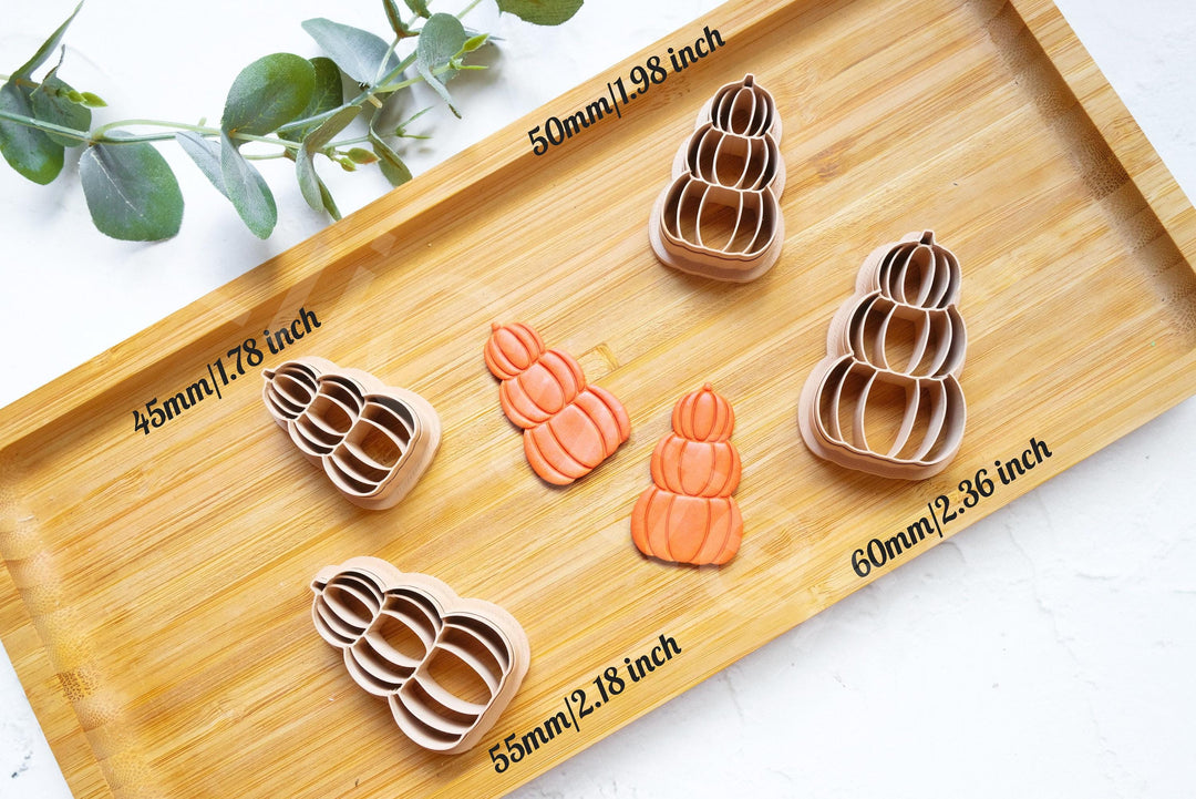 Triple Pumpkin Polymer Clay Cutter: Halloween Earring Making Tools