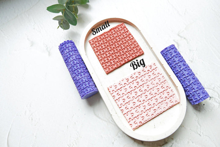 Jigsaw Puzzle Polymer Clay Texture Roller: Seamless Pattern