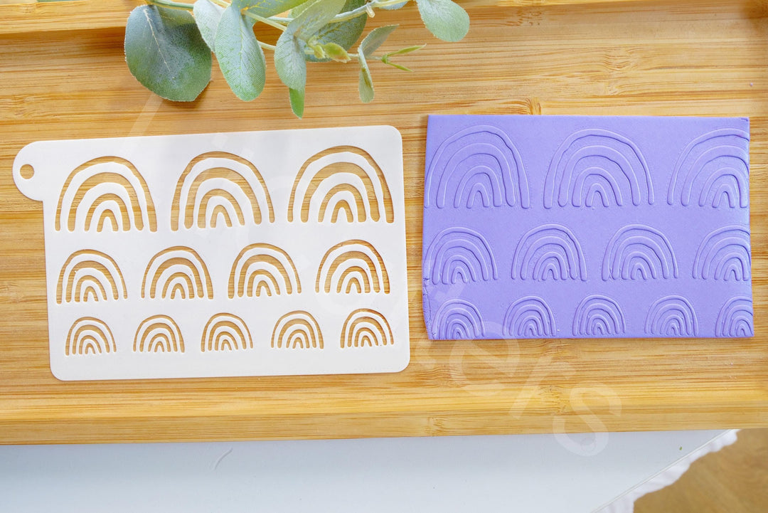 Rainbow Texture Stencil for Polymer Clay: Seamless Pattern (80x120mm)