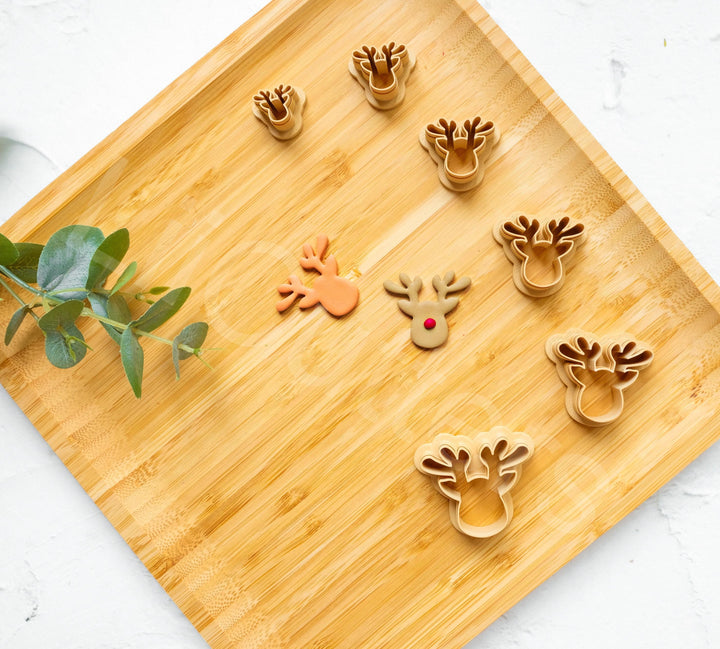 Reindeer Polymer Clay Cutter: Christmas Rudolph Earrings