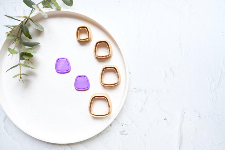 Polygon Polymer Clay Cutter Set: Embossed Geometric Earring Cutters