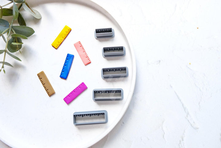 Ruler Clay Cutter Set: Embossed Polymer Clay Earring Cutters