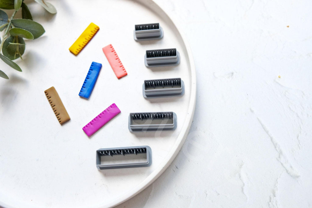 Ruler Clay Cutter Set: Embossed Polymer Clay Earring Cutters