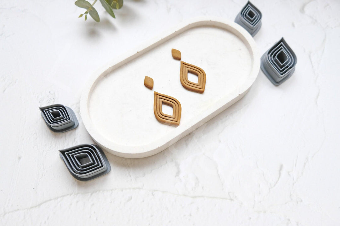 Scallop Drop Polymer Clay Cutter: Moroccan Boho Earring Design