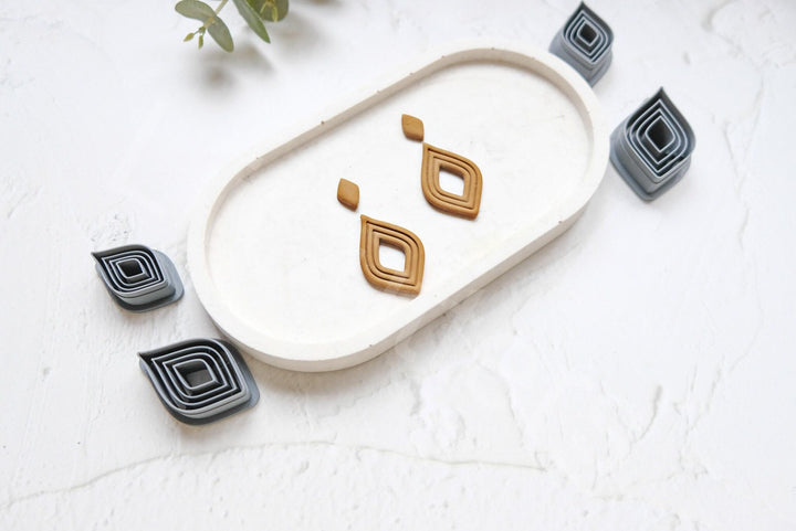 Scallop Drop Polymer Clay Cutter: Moroccan Boho Earring Design