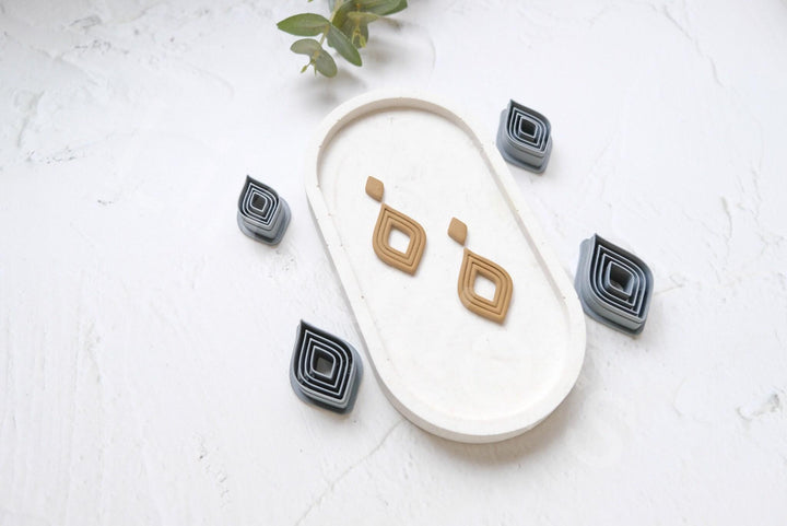 Scallop Drop Polymer Clay Cutter: Moroccan Boho Earring Design