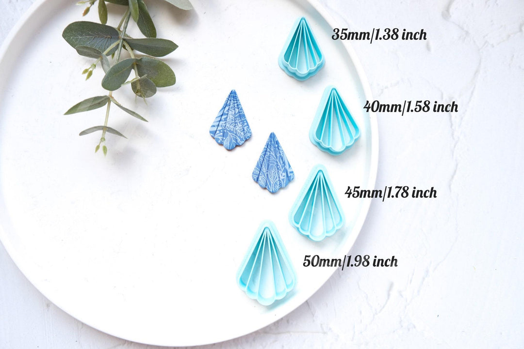 Scallop Flower Polymer Clay Cutter: Embossed Leaf Earring Design