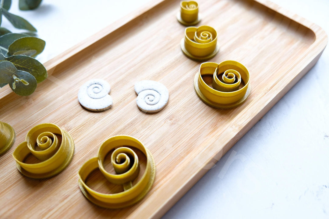 Shell Polymer Clay Cutter Set: Snail, Scallop, Sea Earrings - 6 Sizes