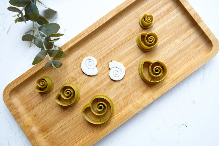 Shell Polymer Clay Cutter Set: Snail, Scallop, Sea Earrings - 6 Sizes