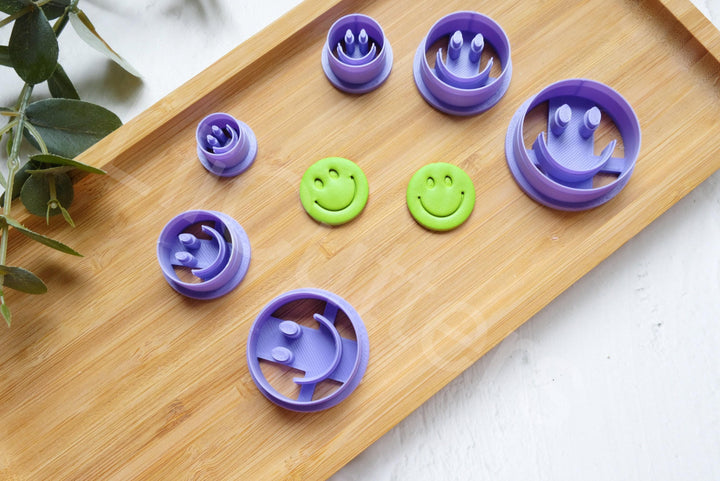 Emoji Face Polymer Clay Cutter Set | 3D Printed Clay Cutters for Earrings | Face Expression Clay Tool | Polymer Clay Earring Supplies