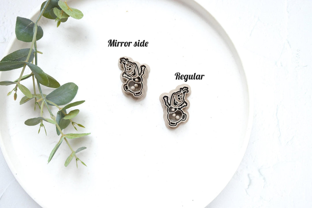 Dancing Snowman Clay Cutter Set: Polymer Clay Earrings, Cookie Fondant (40-55mm)