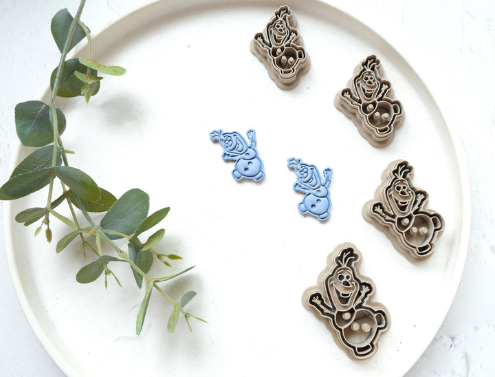 Dancing Snowman Clay Cutter Set: Polymer Clay Earrings, Cookie Fondant (40-55mm)