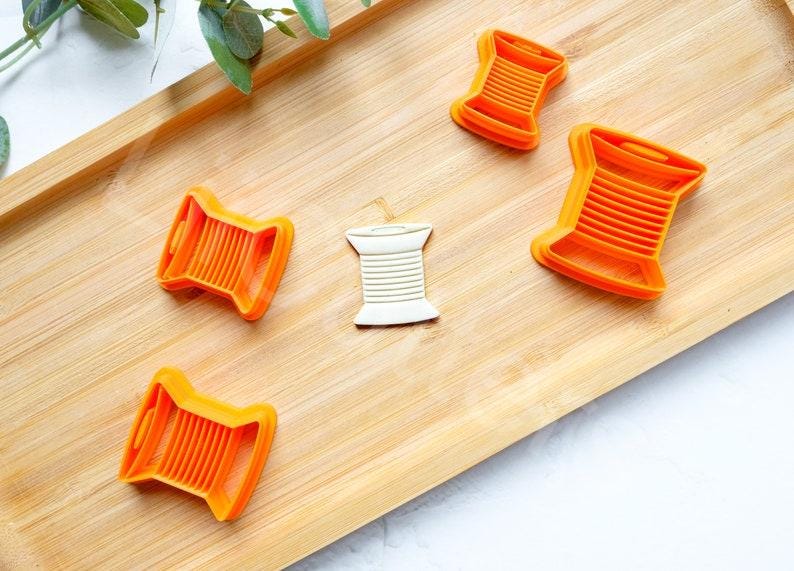 Spool Polymer Clay Cutter: Sewing, Tailor, Scallop Earring Cutters