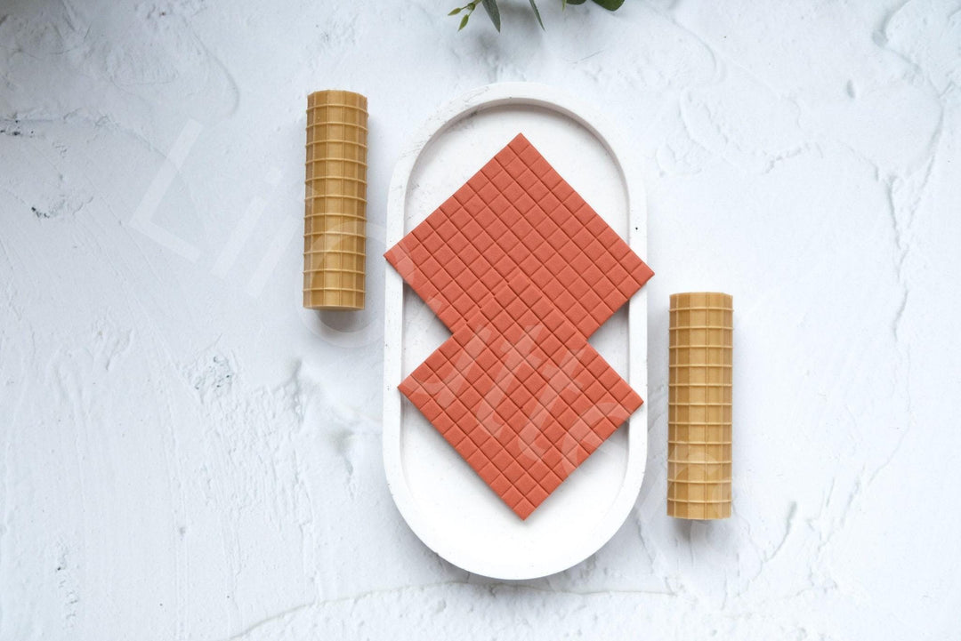 Square Texture Clay Roller: Polymer Clay Pattern Tool